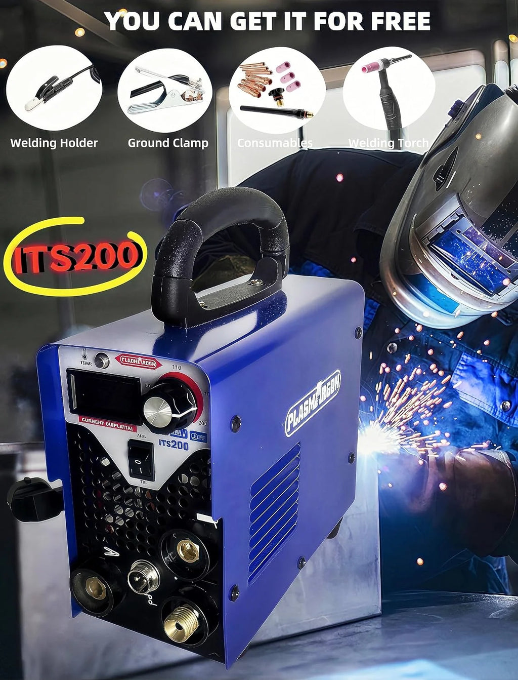 ITS-200 WIG spawarka 200 A i MMA, spawarka kombi WIG 2 w 1, spawarka DC TIG, spawarka do spawania stali, stali nierdzewnej