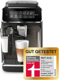 Cafetera superautomática Philips Serie 3300: 6 bebidas, pantalla táctil a color moderna, sistema de leche LatteGo, SilentBrew, molinillo 100% cerámica, filtro AquaClean. Cromo negro (EP3347/90)