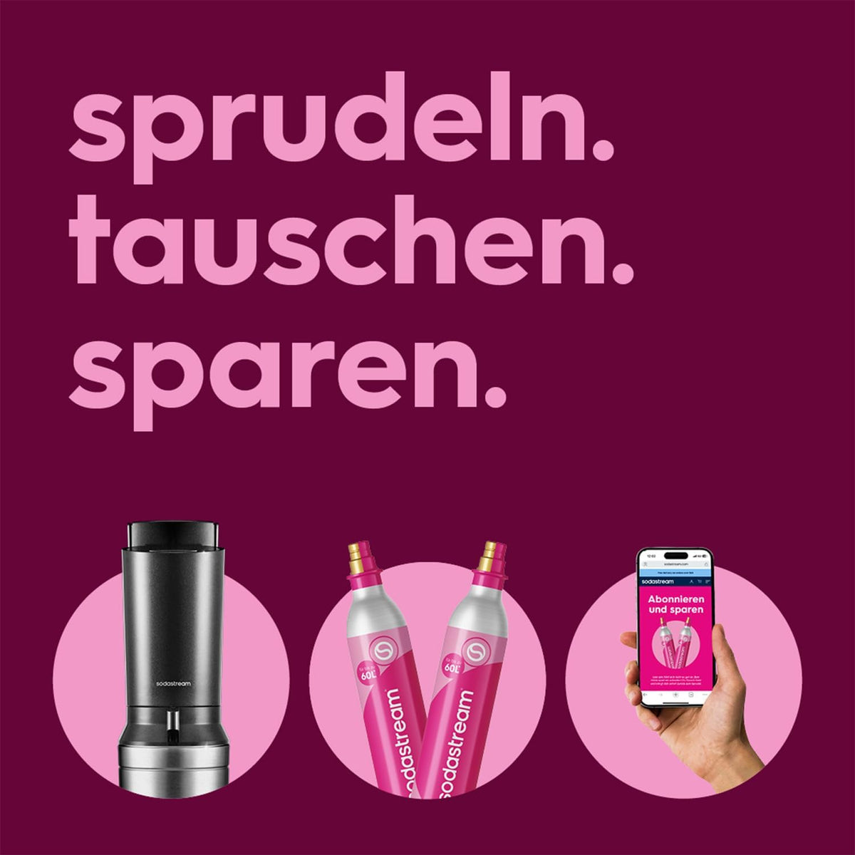 Máquina de agua con gas SodaStream Crystal 3.0 con 2 cilindros de CO2 Quick-Connect y 2 garrafas de cristal