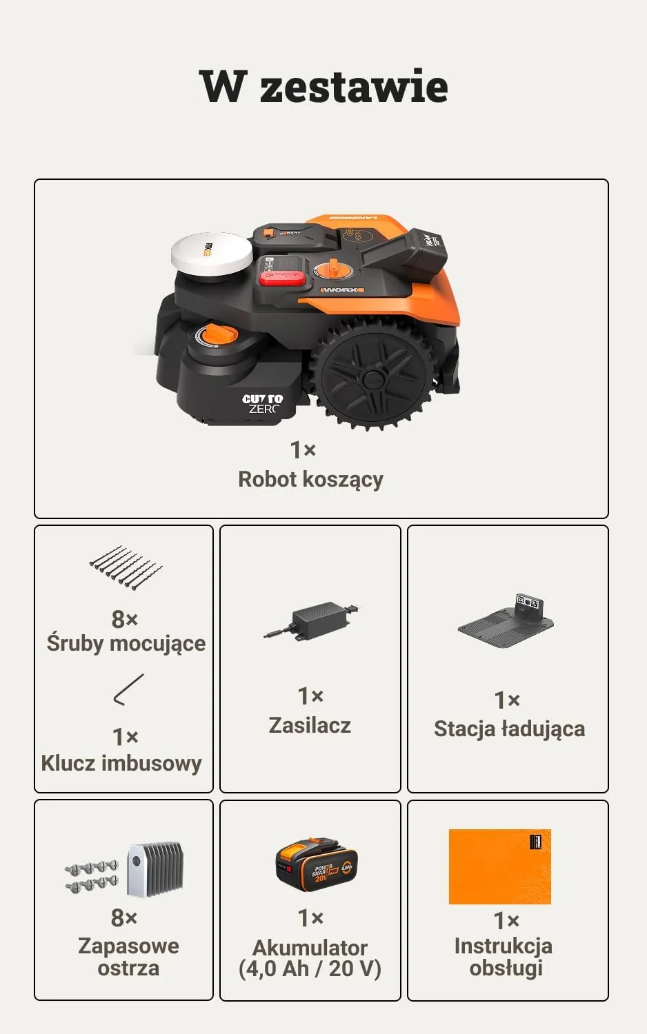 WORX Landroid Vision Cloud WR308E 2WD robot koszący bez kabla ograniczającego do 800 m² (wykrywanie przeszkód AI, nawigacja VSLAM+RTK Cloud, automatyczne mapowanie, aplikacja, Cut-to-zero)