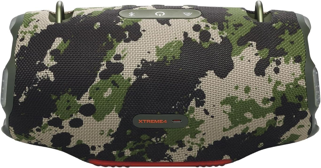 Altavoz JBL Xtreme 4 en camuflaje – Altavoz Bluetooth portátil con graves profundos, mejora de sonido por IA y batería externa integrada – Resistente al agua y al polvo – 24 horas de autonomía