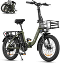 Bicicleta eléctrica plegable ENGWE de 20 pulgadas con batería de 36V 15.6Ah hasta 115KM | con cesta, 20x3.0 pulgadas, motor trasero de 250W, cambio de 7 velocidades, cuadro bajo, bicicleta urbana tipo pedelec para mujer y hombre