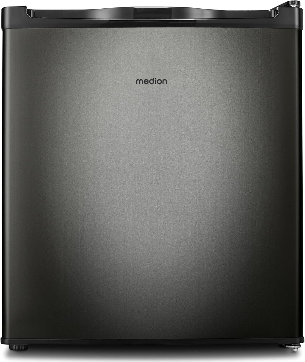 Minicongelador MEDION (33 litros de capacidad, 51 cm de altura, patas regulables en altura, tirador integrado, ajuste manual de temperatura, clasificación de 4 estrellas, MD37675) gris