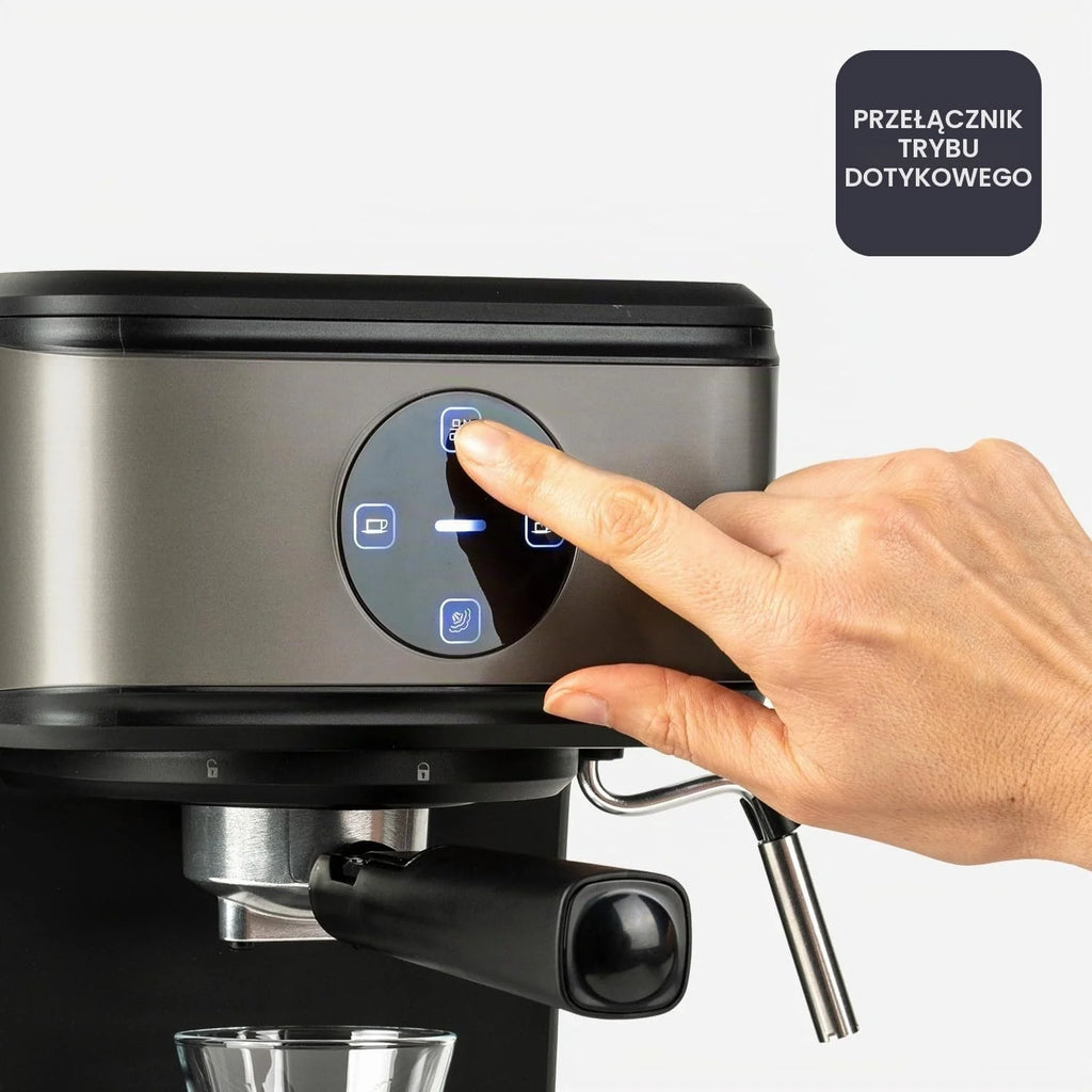 BLACK+DECKER BXCO850E - Ekspres do kawy espresso 850W, 20 barów, 2 filiżanki, funkcja pary, automatyczne wyłączanie, programowalna ilość, system ekstra kremowy, zbiornik 1,5 l, wykończenie
