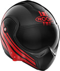 Casco ROOF Boxxer con doble homologación Jet/Integral - Color Sting Negro Rojo - Casco de gama alta en fibra de vidrio - Apertura secuencial con una mano - Oferta directa de fábrica - Garantía de 4 años