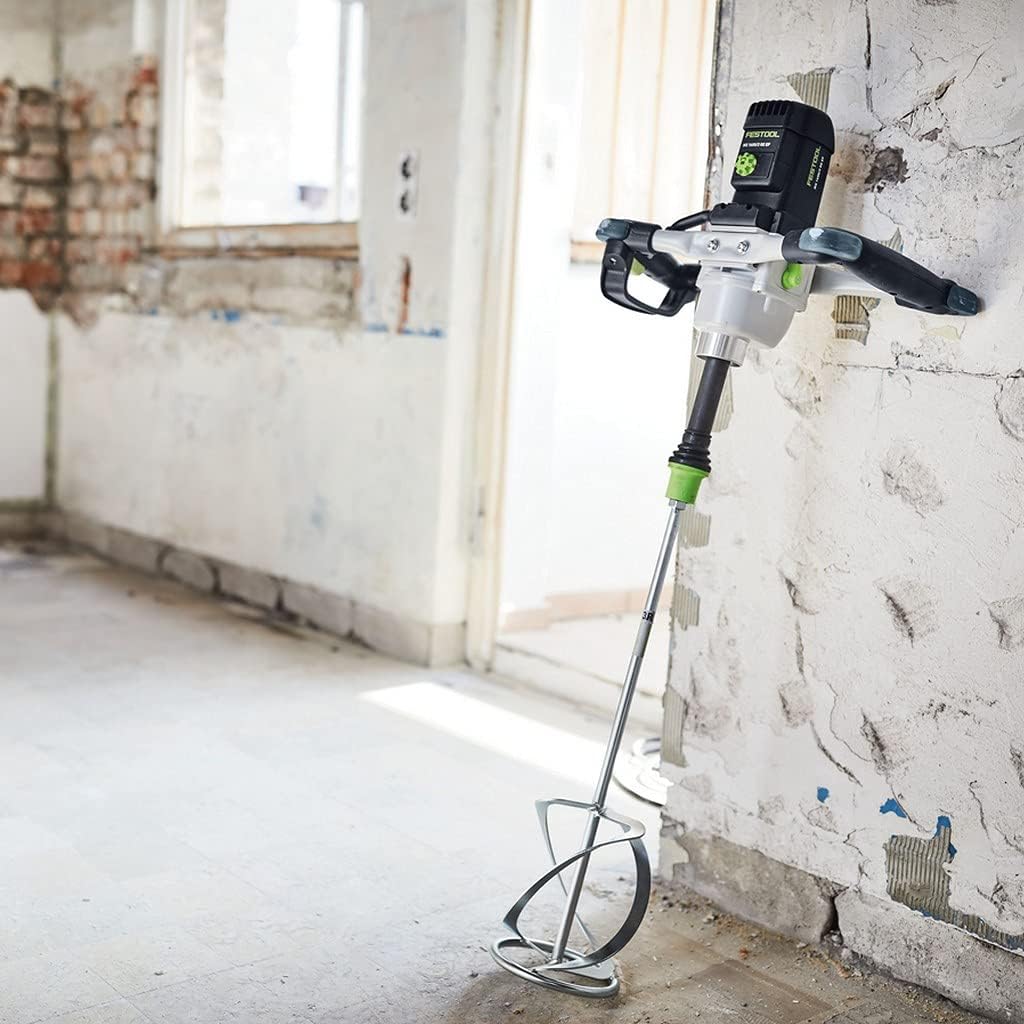 Batidora Festool MX 1600/2 RE EF HS3R - 1500 W, 2 velocidades | Mezcladora profesional con ErgoFix, FastFix, varilla agitadora HS 3, adaptador, llave de boca doble y aspiración MX-A incluidos en el suministro