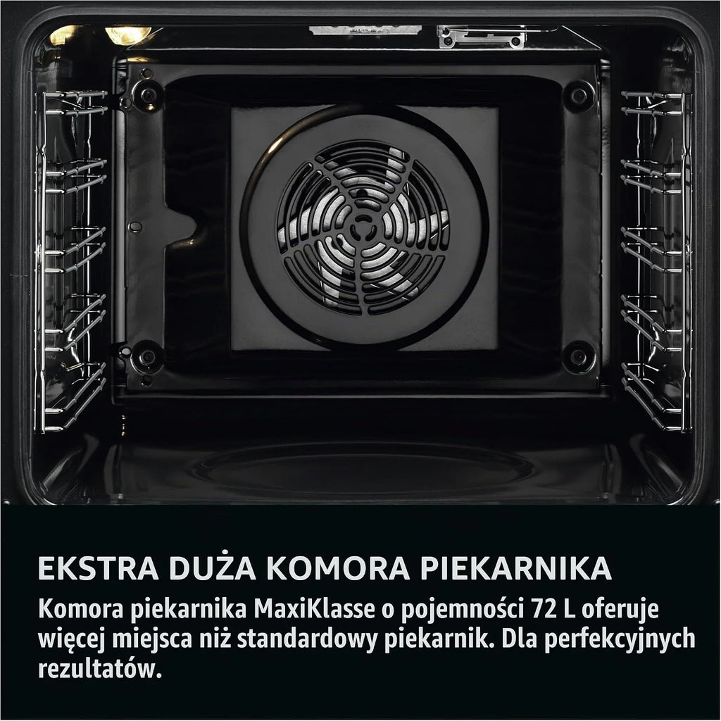AEG Piekarnik do zabudowy/seria 5 pierścieniowe gorące powietrze: równomierne rezultaty gotowania na 3 poziomach/piroliza samooczyszczanie/45 programów automatycznych/wyświetlacz dotykowy LED/szybkie