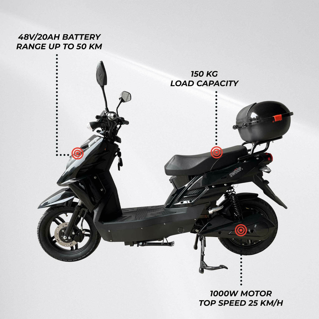 Scooter Eléctrico Elegante Swoop Negro 1000W