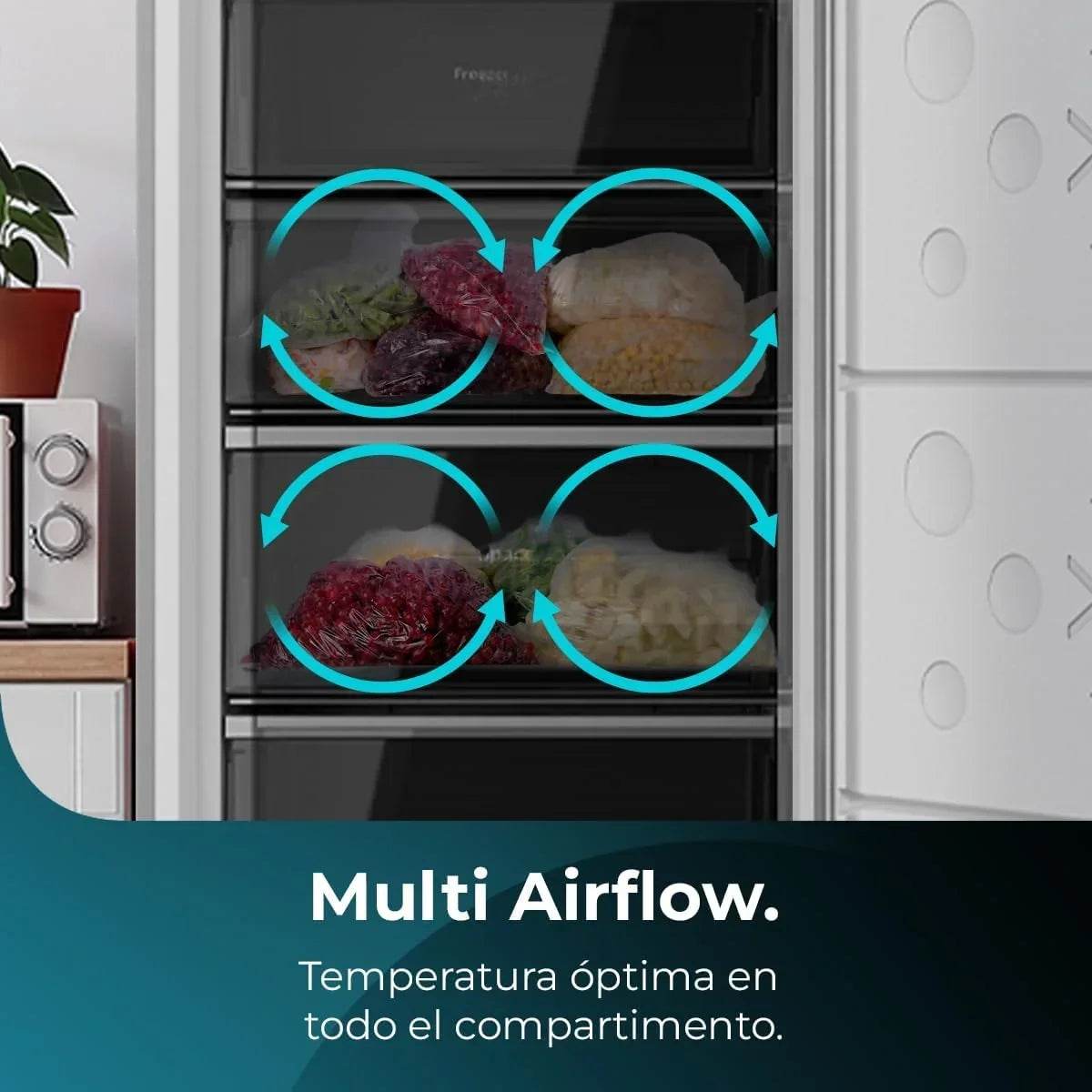 Congelador vertical Cecotec de 380L Bolero CoolMarket UF 380 inox D. 1950W, motor Inverter Plus, bajo consumo, Total No Frost, pantalla en la puerta, convertible a frigorífico, Multi Airflow