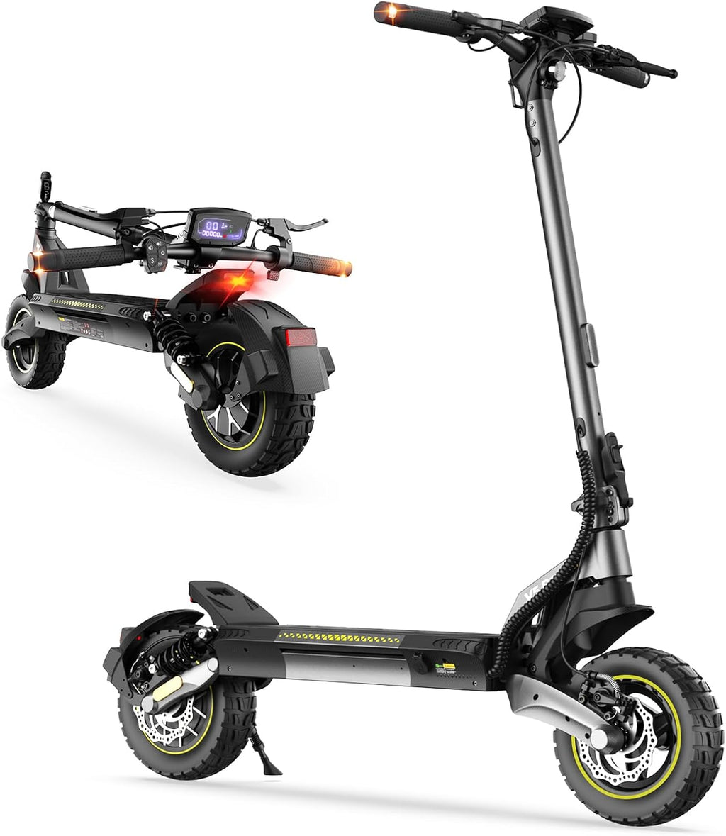 Patinete eléctrico con homologación (ABE), autonomía de 70 km, e-scooter todoterreno con doble suspensión, patinete de 10 pulgadas con capacidad de carga de 150 kg, pantalla LCD, patinete eléctrico plegable para adultos y viajeros.