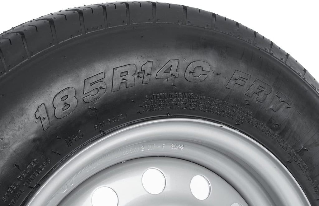 UNITRAILER Rueda reforzada completa para remolque 185 R14 C 104/102 N - Llanta 5,5Jx14 con distancia entre tornillos 5x112 - 14 pulgadas para remolques utilitarios y caravanas