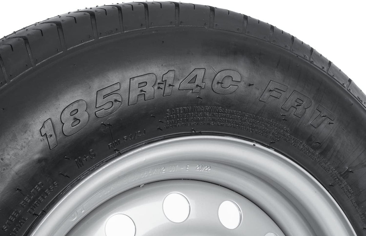 UNITRAILER Rueda reforzada completa para remolque 185 R14 C 104/102 N - Llanta 5,5Jx14 con distancia entre tornillos 5x112 - 14 pulgadas para remolques utilitarios y caravanas
