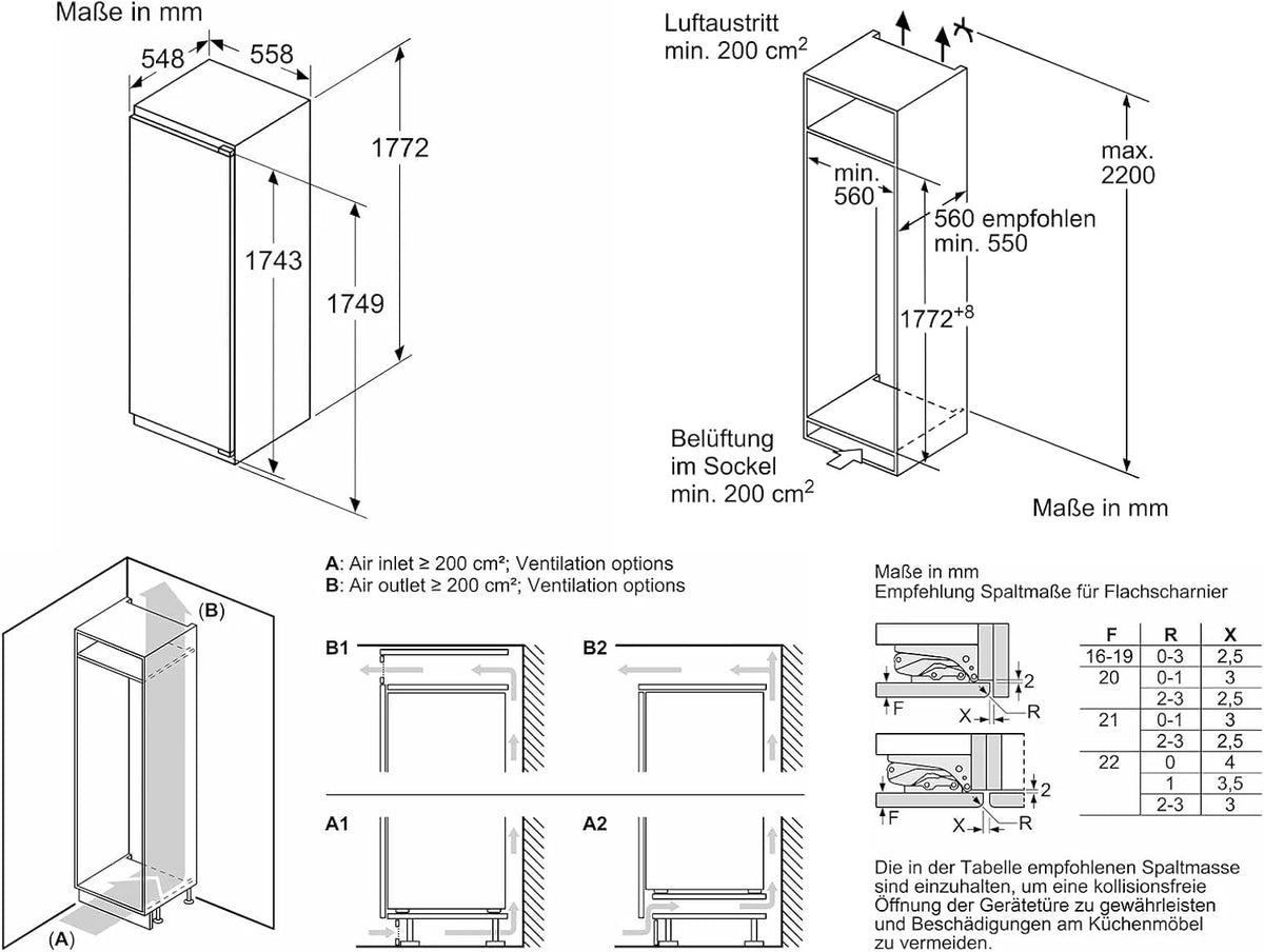Bosch KIR81VFE0 Seria 4 - Lodówka, podtynkowa, Szuflada Multi Box XXL