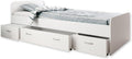 Cama individual moderna Boro con 3 cajones 90 x 200 cm - Práctica cama tipo litera para habitación juvenil en blanco - 95 x 66 x 204 cm (ancho/alto/fondo)