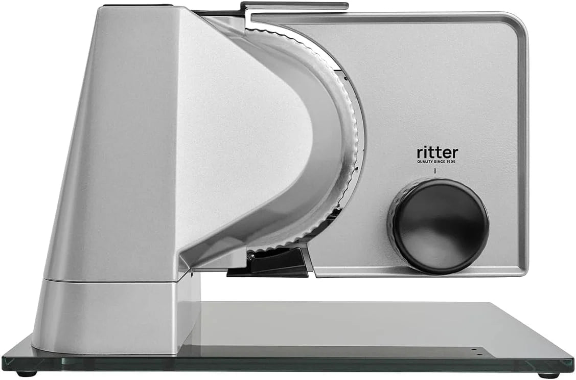 ritter sono 5 elektryczna krajalnica do chleba, wędlin i sera, całość z metalu, z silnikiem ECO, Made in Germany