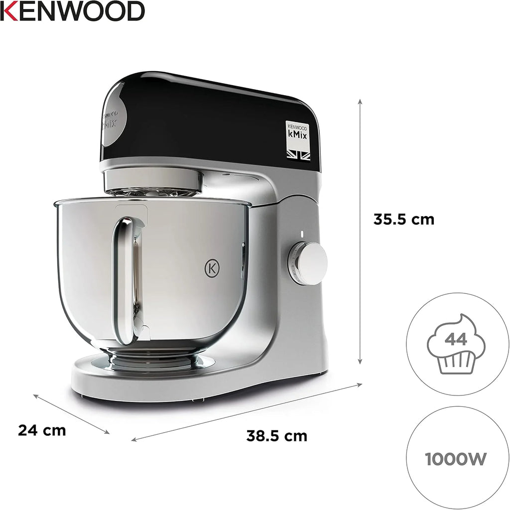 Kenwood KMX750BK Robot Kuchenny, 1000 W, 5 L, Czarny/Srebrny