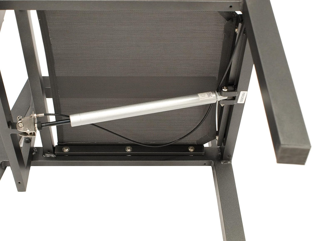 DEGAMO 2x Silla de jardín de respaldo alto MANCIANO, aluminio inoxidable color antracita, con cojines gris oscuro, respaldo ajustable de forma continua con resorte de gas