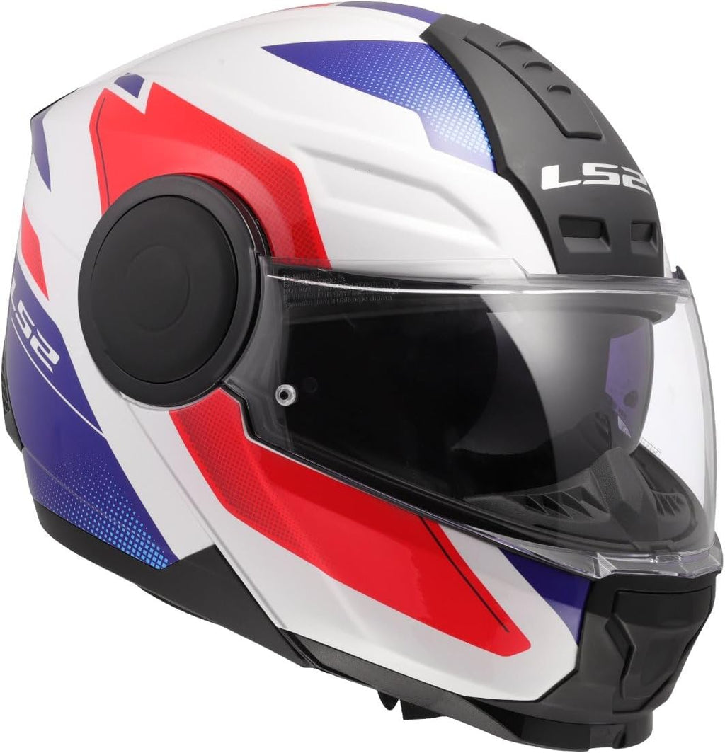 Casco modular LS2 FF902 Scope II DURIA blanco/azul/rojo con gafas de sol y PINLOCK incluido (M 57/58)