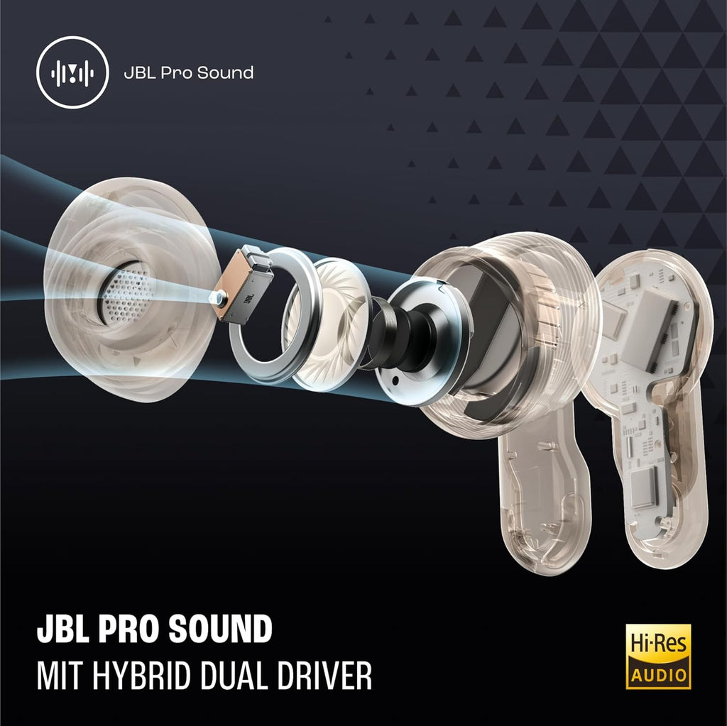 JBL Tour Pro 3, auriculares True Wireless Bluetooth con estuche de carga inteligente, 40 h de duración de batería, True Adaptive Noise Cancelling 2.0 y sonido JBL Spatial 360 con seguimiento de cabeza, negro