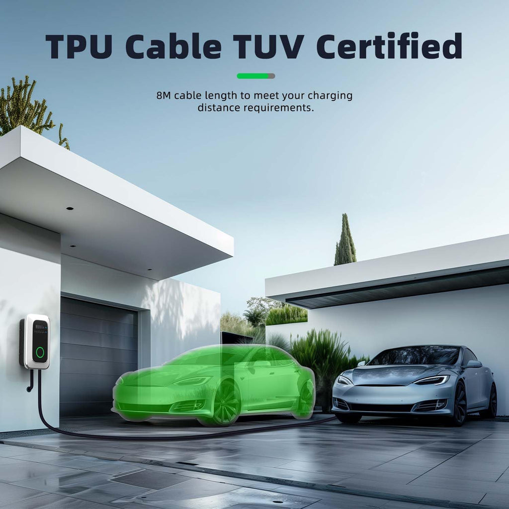 JATRHG S1 Estación de Carga para Vehículo Eléctrico 7kW 6M 32A Monofásica - Punto de Recarga Tipo 2 IEC 62196-2 - Cargador Rápido EV Wallbox
