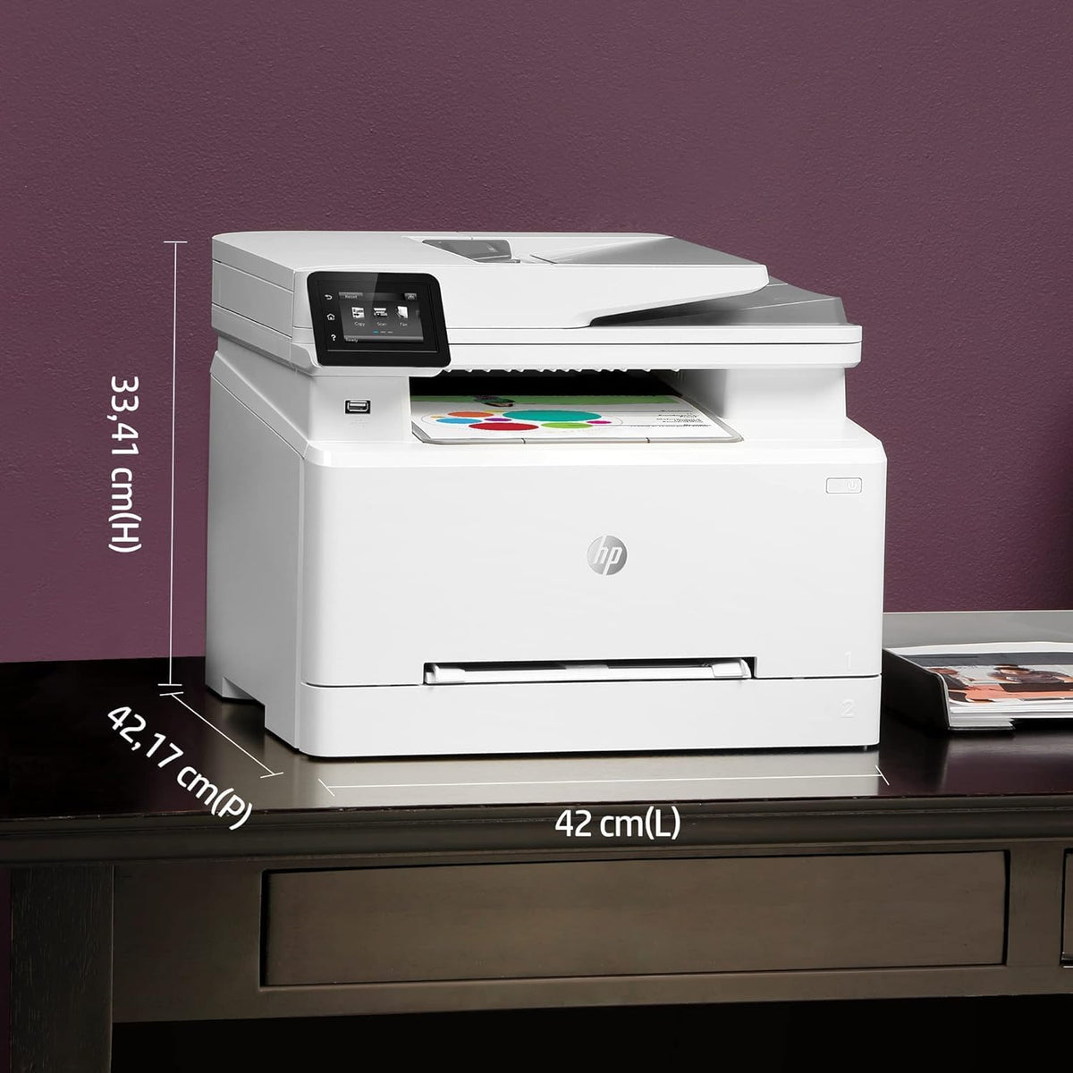 Impresora multifunción láser a color HP Color LaserJet Pro MFP 3302fdwg, fax, impresión automática a doble cara, pantalla táctil, Wi-Fi, Ethernet, USB, HP Wolf Pro Security