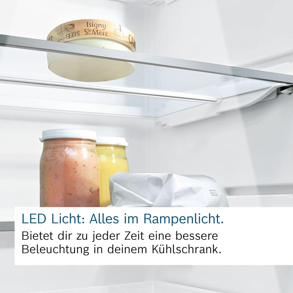 Bosch KGE398IBP, Serie 6, Frigorífico combinado, 201 x 60 cm, 249 L refrigeración y 94 L congelación, LowFrost, BigBox para alimentos congelados, frescura prolongada con VitaFresh, silencioso con 38 dB, LED, antihuellas