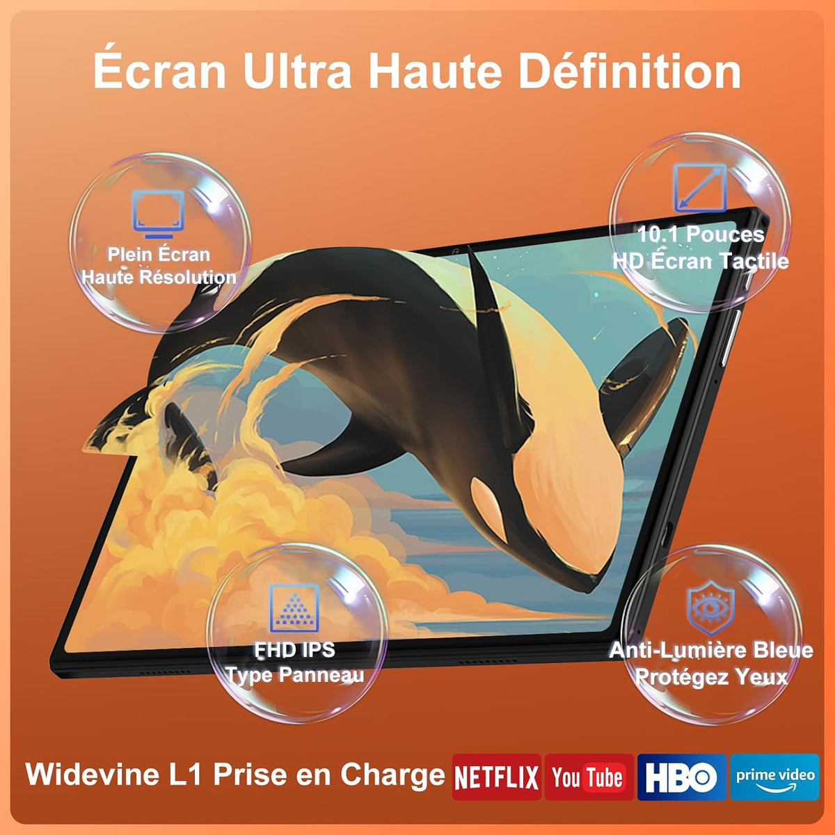 Tableta Android 15 de 2025, 10 pulgadas, pantalla IPS HD, [30 GB RAM] 128 GB + TF 1 TB - Octa-Core, 8000 mAh, cuerpo de metal integrado, 5 MP + 8 MP, WiFi 6, reconocimiento facial, Widevine L1 - Tableta con teclado y ratón - Negro
