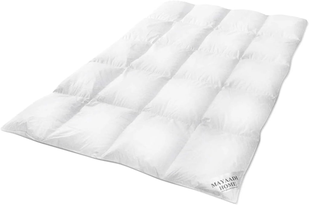 Mayaadi Zimowa kołdra puchowa 200 x 220 cm – 2800 g, 70% puch, 30% pierze – 100% naturalna bawełna – wyprodukowano w Europie – kołdra pikowana dla alergików – MA110