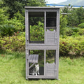 Casa para gatos, recinto exterior para gatos (catio), jaula de madera para gatos, condominio con puerta de entrada extra grande, parque interior con plataformas y casita.