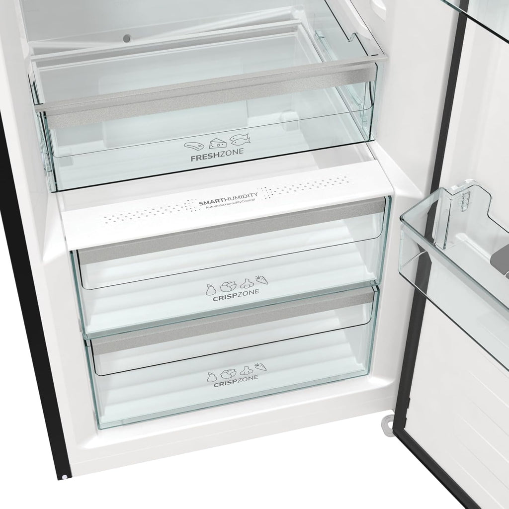 Frigorífico Gorenje R 619 DAXL6/AdaptTech/FreshZone/Función de enfriamiento rápido/Sistema de refrigeración por circulación de aire/Pantalla LED / 398l / 185cm / Clase energética D/Acero inoxidable