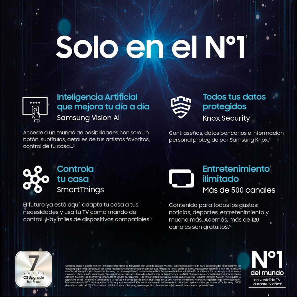 Samsung TV 50 pulgadas QLED QE1F 4K Smart TV, imagen y sonido con IA 4K, Samsung Vision AI, el auténtico Quantum Dot TV Plus