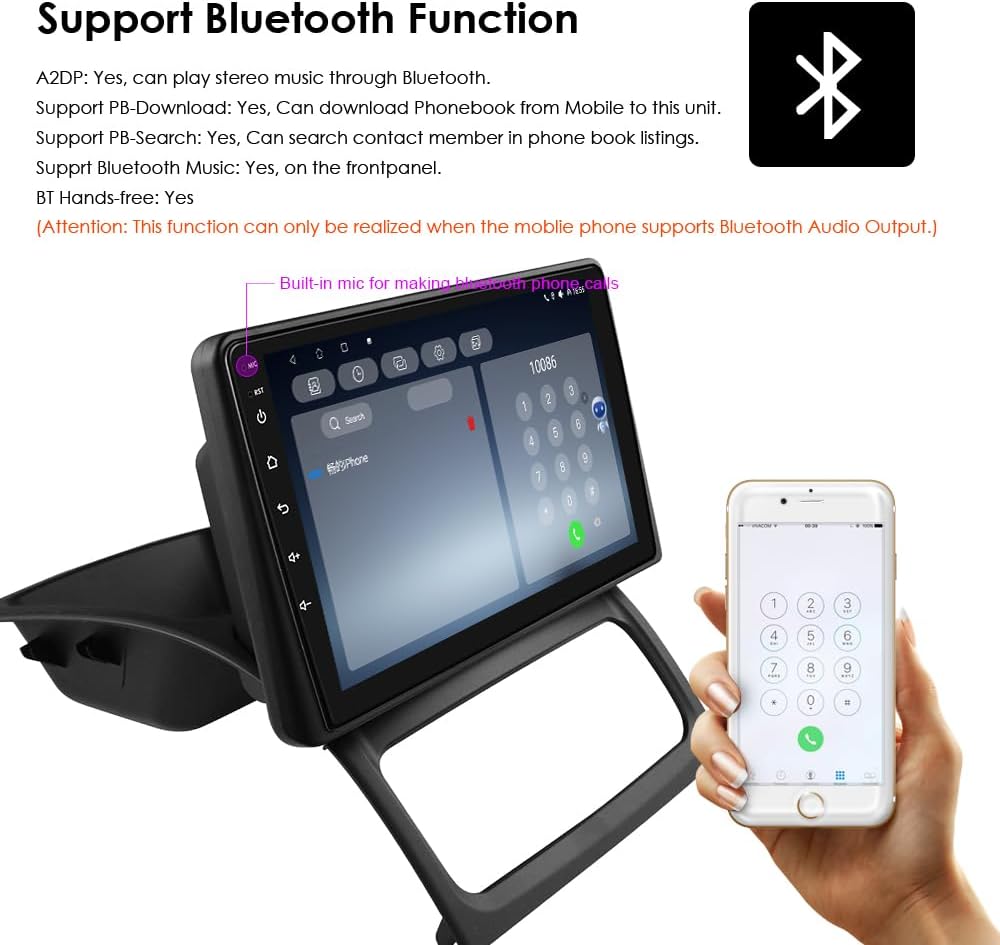 Autorradio Ossuret para Renault Clio 2 2000-2012, pantalla táctil Android 13 de 9 pulgadas, 2+32 GB, navegación GPS con Carplay, Android Auto, WiFi, Bluetooth, control al volante (Tipo B)