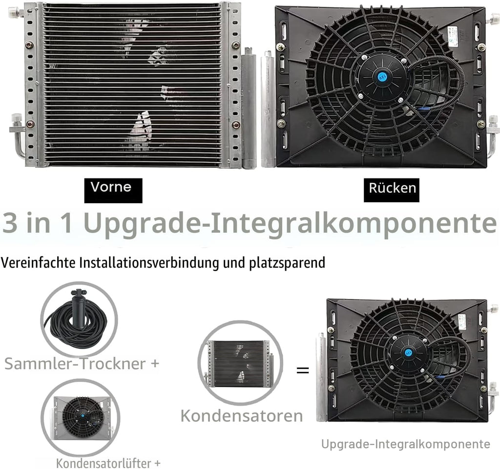 Aire acondicionado universal Gouku, 12 V, solo función de refrigeración, ajuste universal, furgoneta, taxi, autocaravanas, camión, eléctrico, CA, ahorro de energía, negro