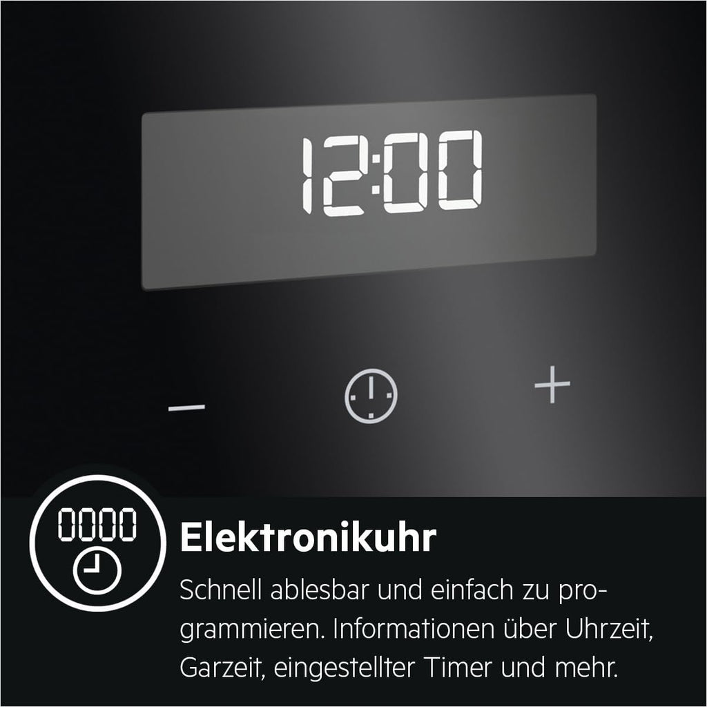 Horno empotrable AEG – Serie 5 Aire caliente circular: resultados de cocción uniformes en 3 niveles – Autolimpieza por pirólisis – 25 programas automáticos – Pantalla táctil LED – Calentamiento rápido – Negro – BPE53516AB