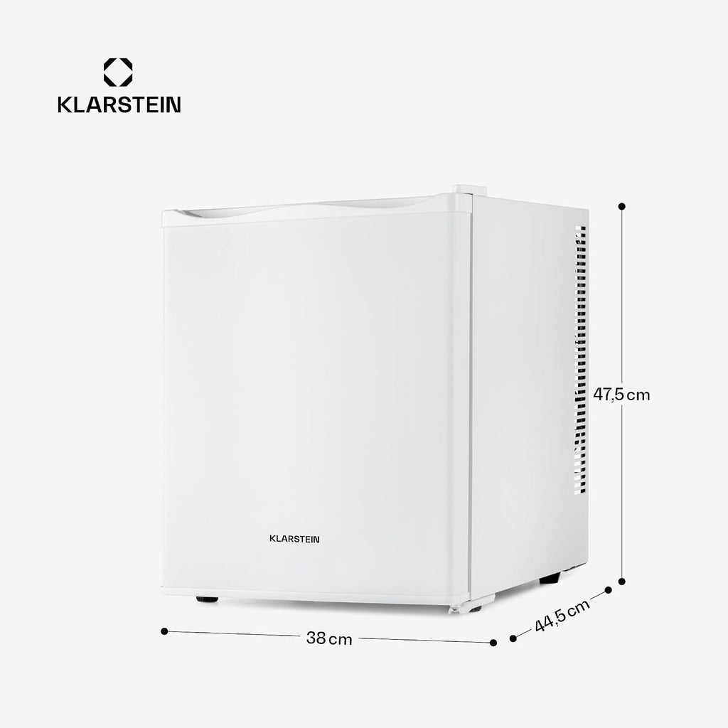 Mini refrigerador Klarstein para habitaciones, mininevera de 30 L para bebidas y cosméticos, minibar pequeño, refrigerador pequeño y silencioso, estantes ajustables, pequeño refrigerador para cuidado de la piel 5-15 °C