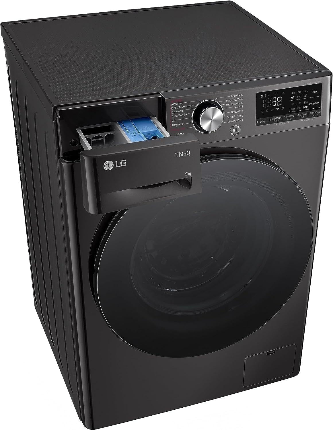 LG F4WV7080, Clase A, lavadora de carga frontal 8 kg, 1400 rpm, AI Direct Drive, Wi-Fi, limpieza profunda con vapor, gran capacidad, TRIPLE A, puerta exterior de cristal templado, 62 x 60 x 85 cm, blanco
