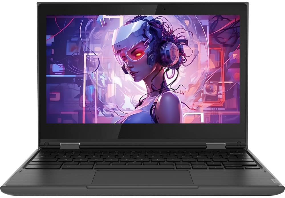 Lenovo Chromebook 300e portátil convertible 2 en 1 con pantalla táctil de 11,6 pulgadas, Intel Celeron N4020 1,1 GHz, 4 GB de RAM, 32 GB de SSD, teclado japonés, Chrome OS (Reacondicionado)
