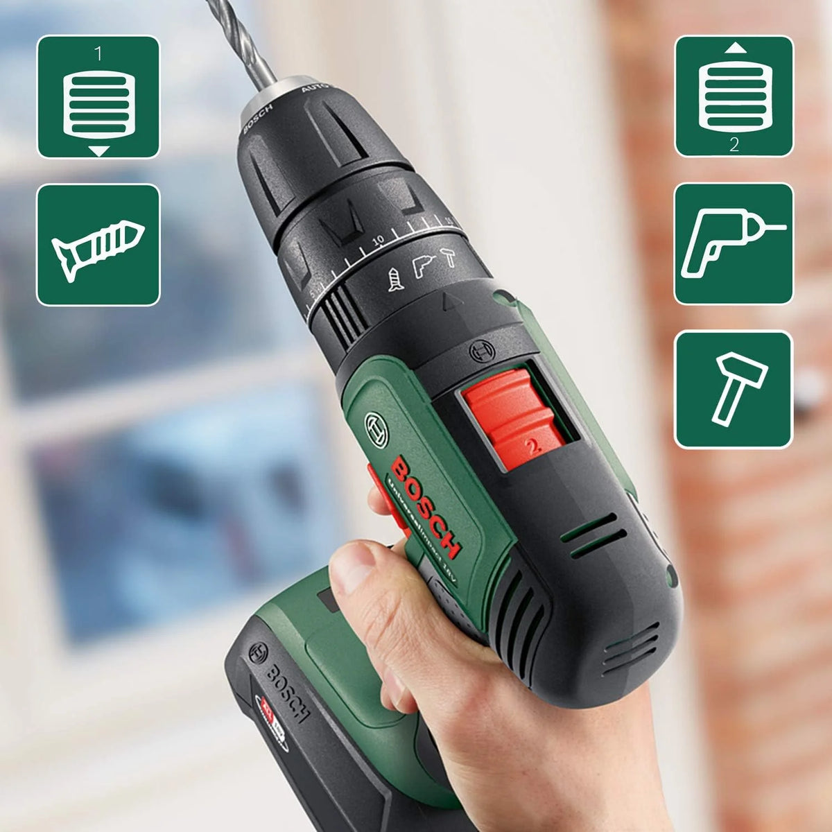 Bosch akumulatorowa wiertarko-wkrętarka udarowa UniversalImpact 18V (1 akumulator, system 18V, walizka) – Amazon Edition
