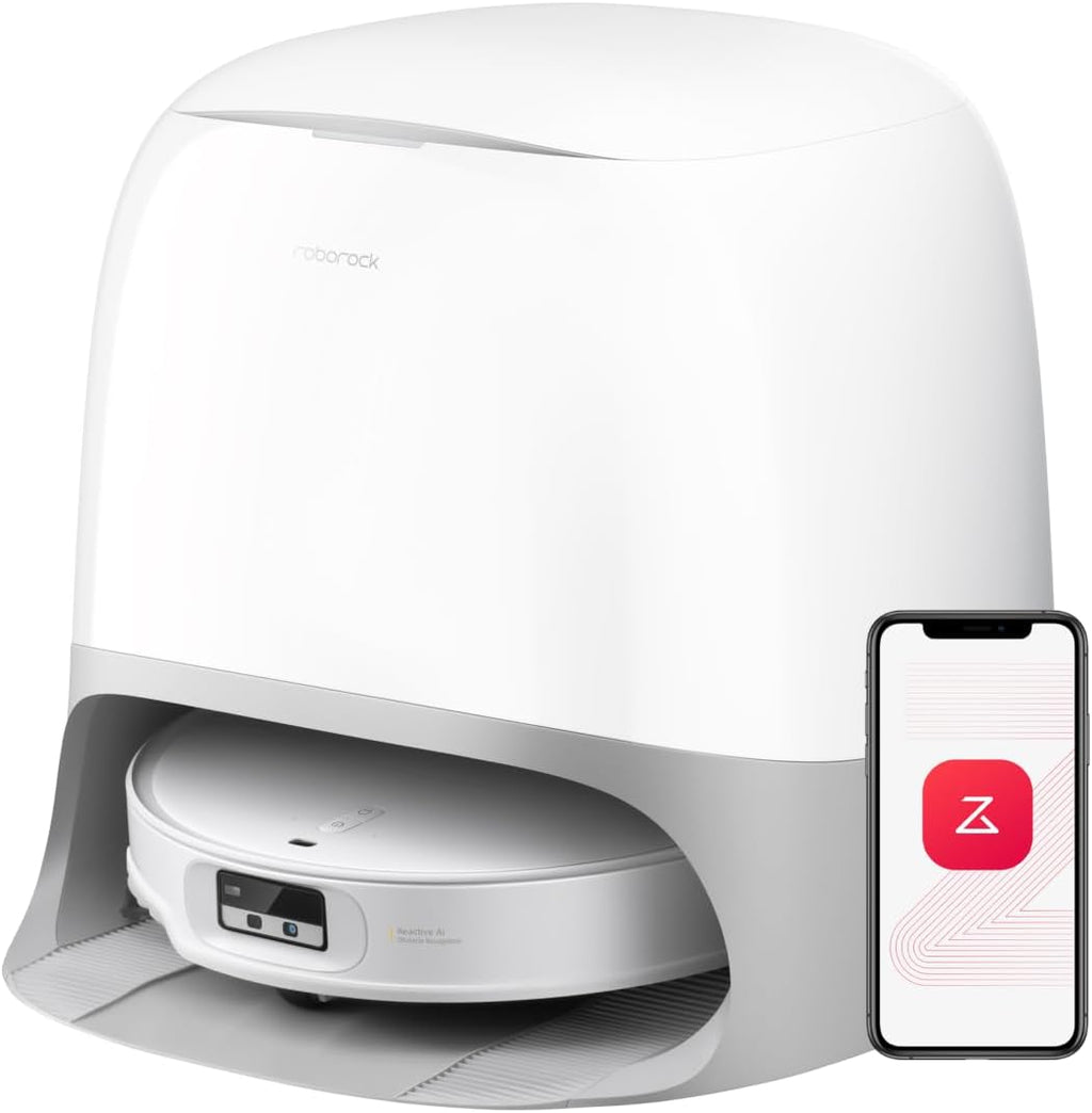 Roborock Qrevo CurvX Robot Aspirador y Fregasuelos 22 000 Pa, Cepillo y Mopa FlexiArm, Anti-enredos, Chasis AdaptiLift, Estación Multifuncional 3.0 Thermo+, Control por Voz, 7,98 cm de altura