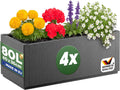 Jardinera Ethica, set de 4 unidades, 80 L, 80x36x35 cm, macetero de plástico con base de drenaje, resistente a las heladas