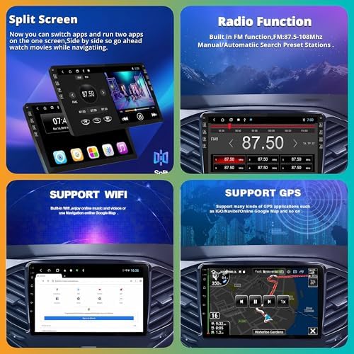 Autorradio Android para Citroën Berlingo 2 B9 y Peugeot Partner 2008-2018 - Pantalla de 9" Android 14 con CarPlay, Bluetooth, navegación GPS, Wi-Fi, USB, mandos al volante, FM, cámara de visión trasera