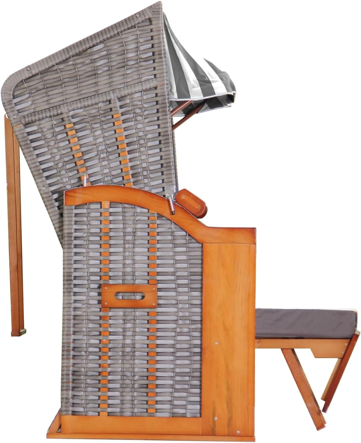 Strandkorb Hanse Ostsee 2,5 plazas Klassik XXL, 160 cm de ancho - Reclinable, ya montado, incluye ruedas para strandkorb, ideal para el hogar, balcón y terraza