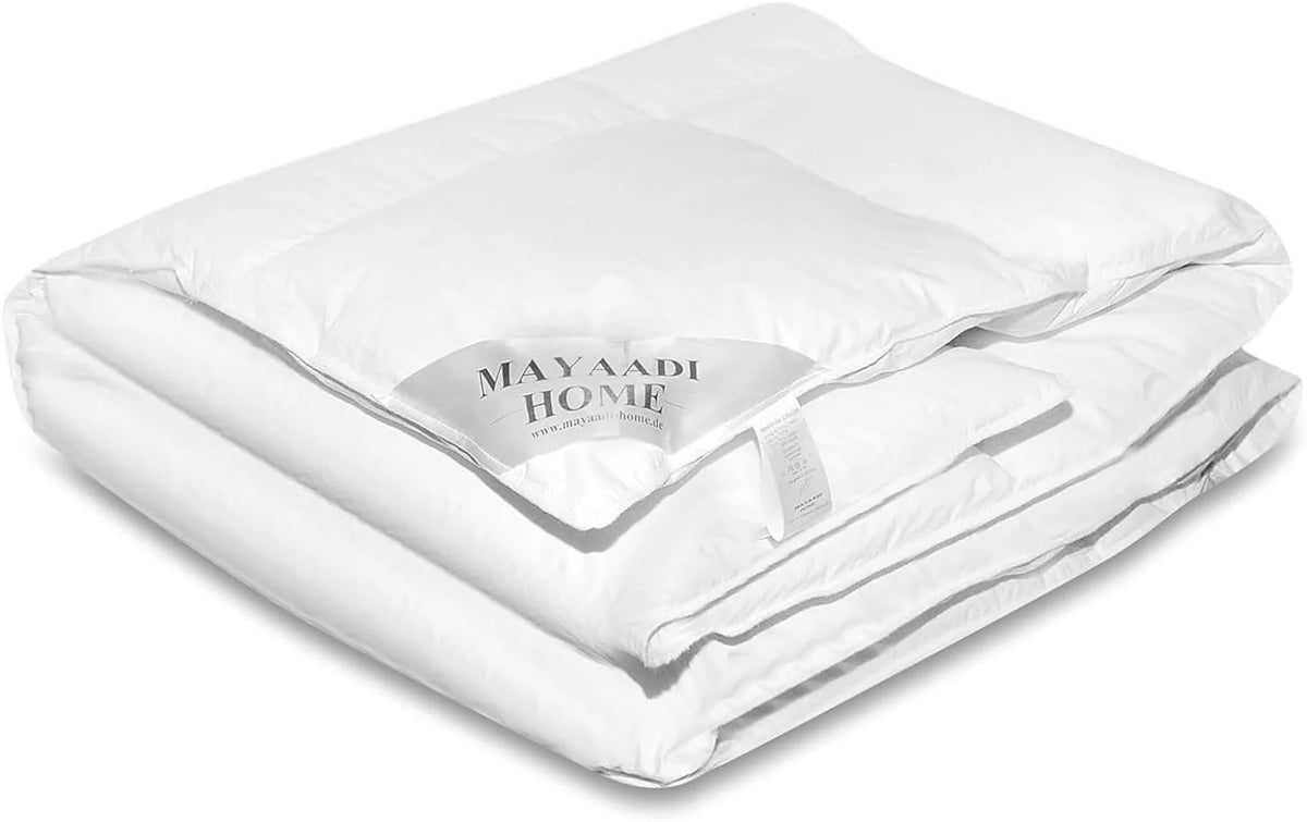 Mayaadi-Home MA83 kołdra puchowa na zimę, kołdra pikowana, 70% puchu, 30% pierza, 135 x 200 cm, wypełnienie 1800 g, bardzo ciepła