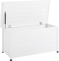 Baúl de jardín Beliani 330L aluminio blanco impermeable, arcón para cojines, caja de almacenaje Campalto