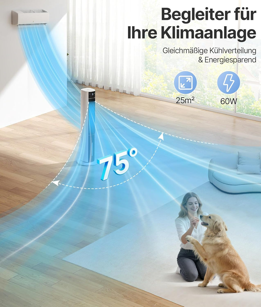 Ventilador de torre enfriador de aire con refrigeración por agua - Aire acondicionado portátil sin tubo de escape, ventilador con refrigeración silencioso, 3 modos-temporizador de 12 h-aroma-mando a distancia, para habitaciones y hogar