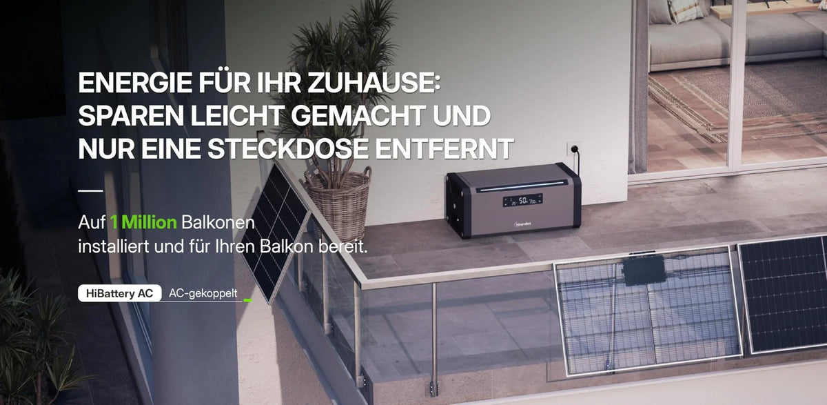 Batería solar de CA Hoymiles HiBattery de 1,92 kWh, plug and play para sistemas solares de balcón, ampliable hasta 11,52 kWh, 0 % IVA