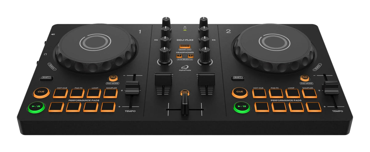 Controlador de DJ DDJ-FLX2 de 2 canales, compatible con USB-C para PC, Mac, smartphone y tablet