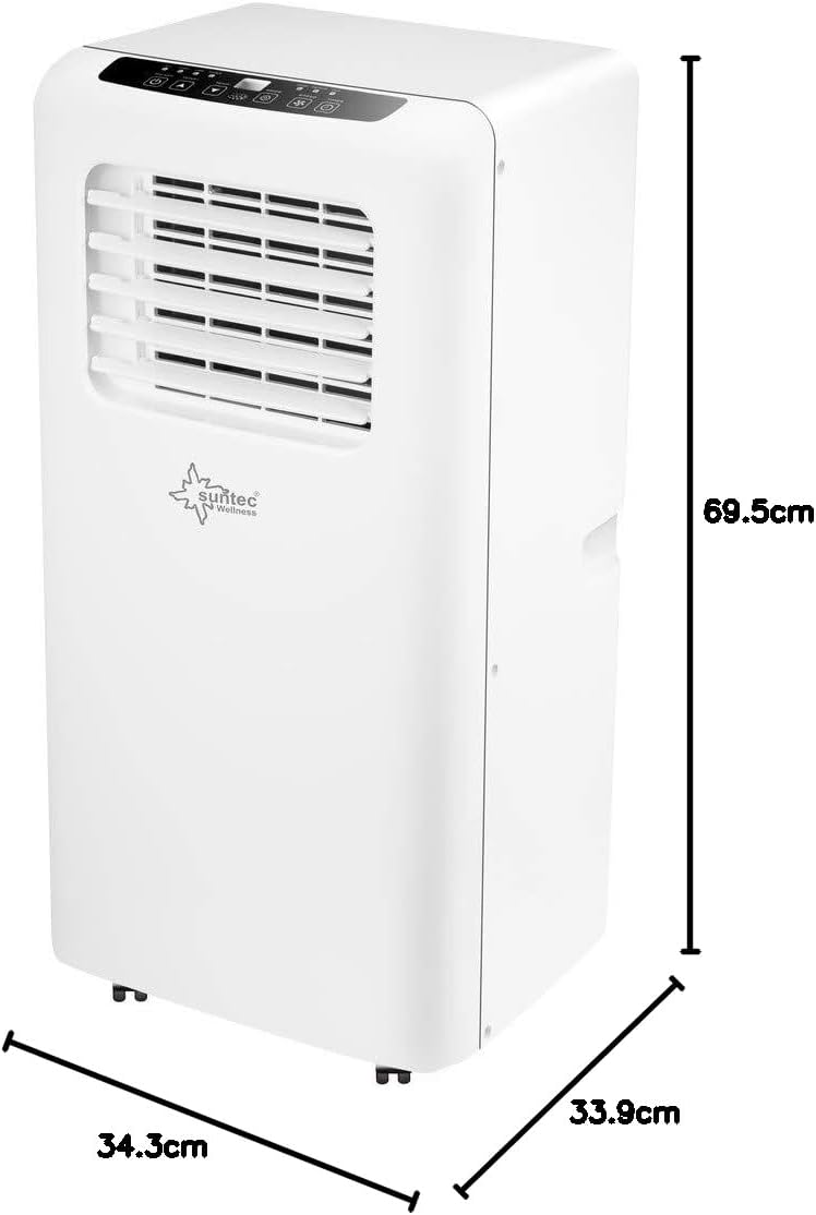 SUNTEC Aire acondicionado portátil Impuls 2.6 Eco R290 – Aire acondicionado móvil y silencioso con tubo de escape – Enfriador y deshumidificador para habitaciones de hasta 34 m² – Refrigeración móvil para hogar y oficina – 9.000 BTU | 2600 vatios