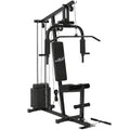 Estación de entrenamiento ProfiGym 2000 modelo 24808 con pesas de 40 kg, polea al pecho, mariposa, polea de cable y extensión de piernas, negro