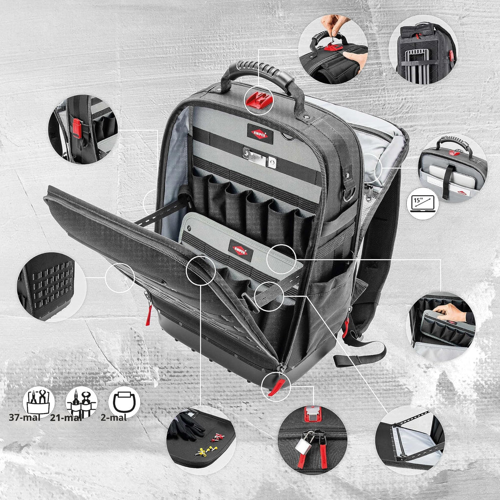 Mochila para herramientas Modular X18 18 l vacía 00 21 50 LE con compartimento para portátil 58 opciones de inserción 530 x 340 x 210 mm